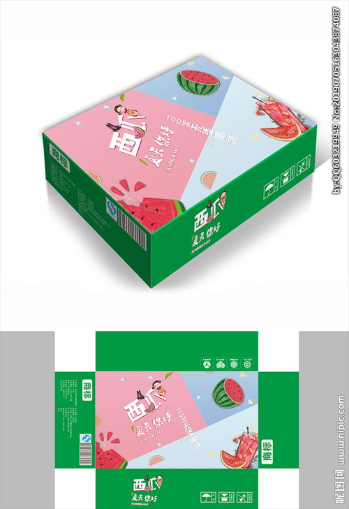 西瓜包裝箱包裝禮盒設計圖片